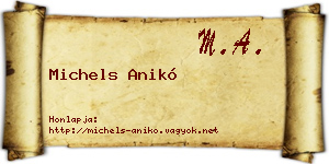 Michels Anikó névjegykártya